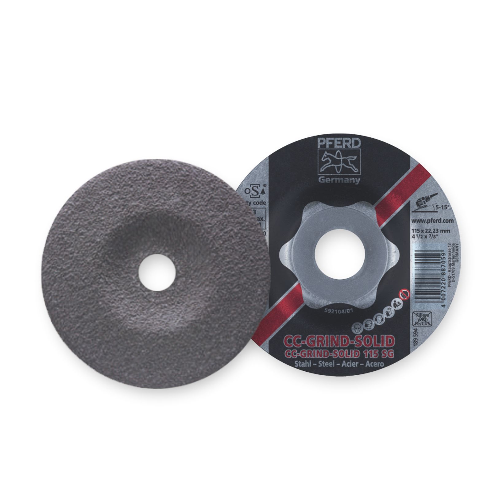 PFERD COMBICLICK GRIND-SOLID METAL 115 X 22MM